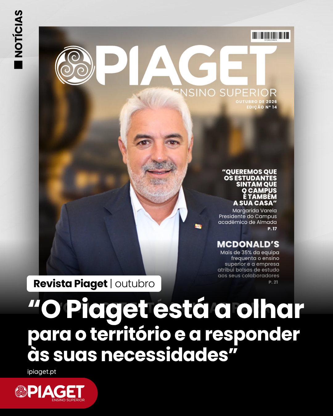 Revista Piaget — Edição de outubro destaca o papel do ensino superior no desenvolvimento dos territórios